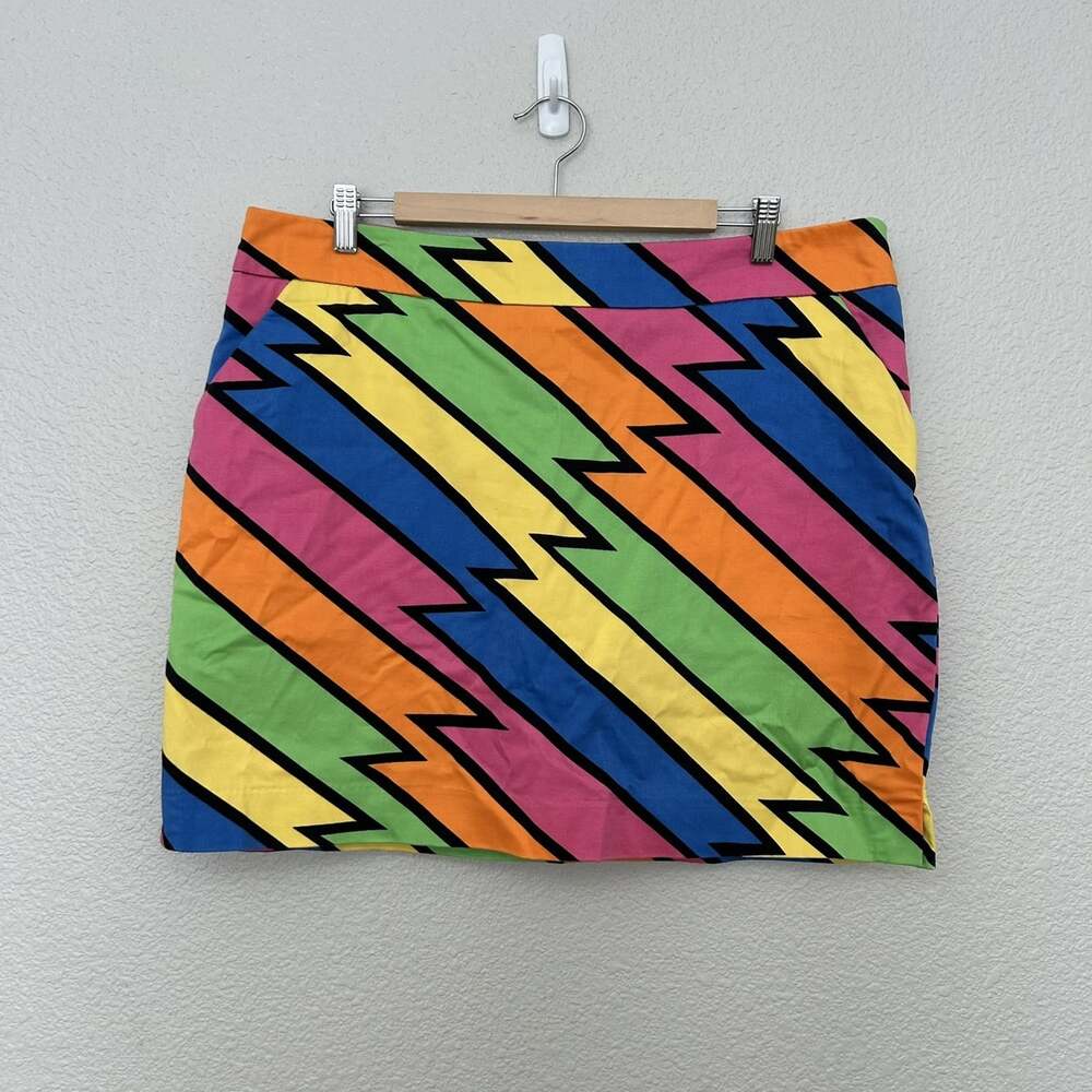 Loudmouth Retro Lighting Bolt Geometric Pop Art Skort Womens 16 Golf Activewear
